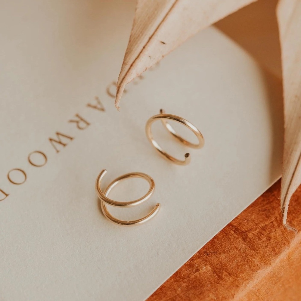 Hello Adorn Gold Hoop Earrings - Pink Gift Box